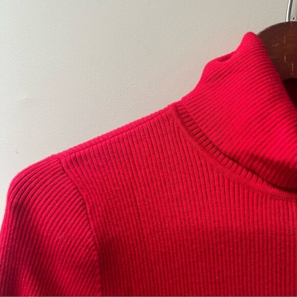 Ralph Lauren black label red fitted ribbed turtleneck L - Picture 3 of 6
